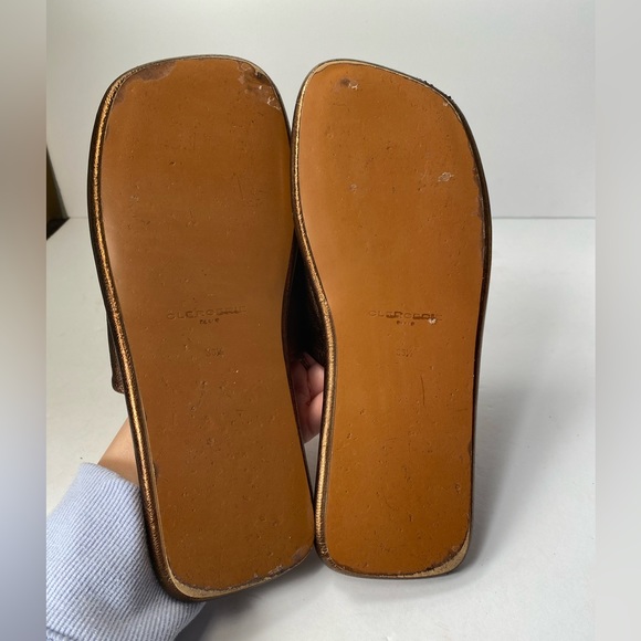 Robert clergerie ezya leather flat sandals metallic brown 36.5 - Picture 11 of 11